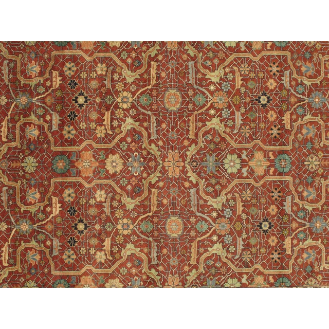 Pasargad DC Fine Hand Knotted Persian Heriz Design Rug For Sale In Washington DC - Image 6 of 9