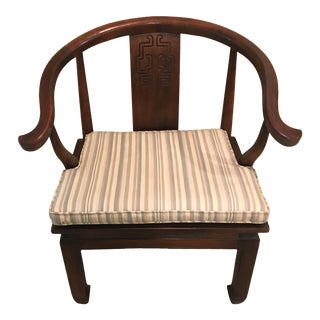 Vintage Mid Century Wood James Mont Style Ming Chair For Sale