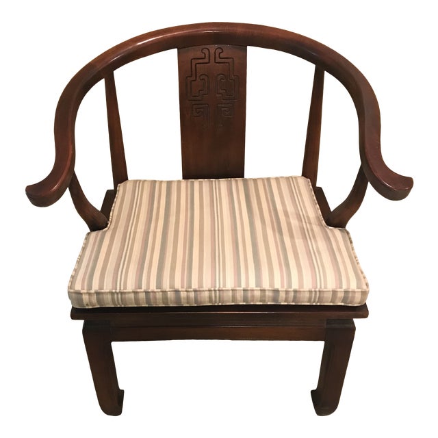 Vintage Mid Century Wood James Mont Style Ming Chair For Sale