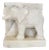Vintage Indian White Marble Elephant Bookend For Sale