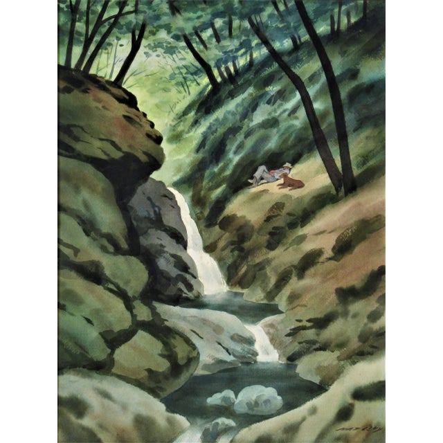 This artwork titled "Taking a Rest" is a watercolor on paper by noted California artist Nat Levy 1896-1984. It is signed...