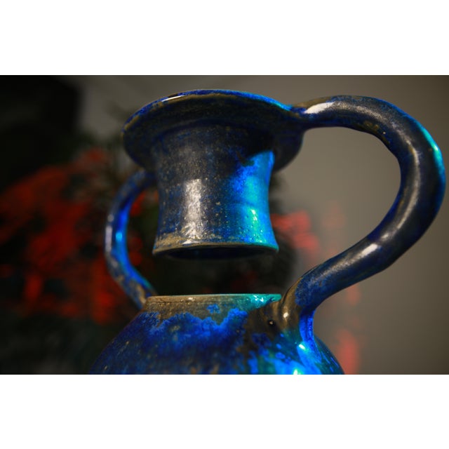 Blue Ceramic Vase For Sale - Image 9 of 9