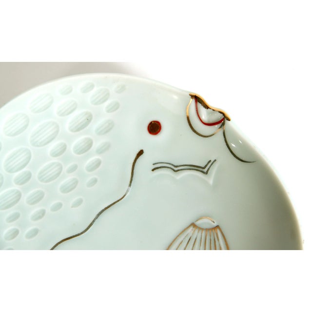 Vintage Mid Century Japanese Fugu Fish Lunch / Sushi Plate For Sale - Image 4 of 8