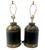 This striking pair of table lamps has been crafted from authentic 19th-century toleware grocer’s tea canisters. The...