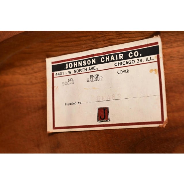 Arts & Crafts Solid Walnut Executive Swivel Desk Chair by Johnson Chair Co. For Sale - Image 11 of 12