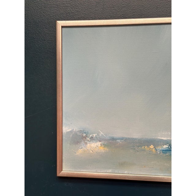Mid-Century Modern Jan Ed, Seascape, 1986, Oil on Canvas, Framed For Sale - Image 3 of 18