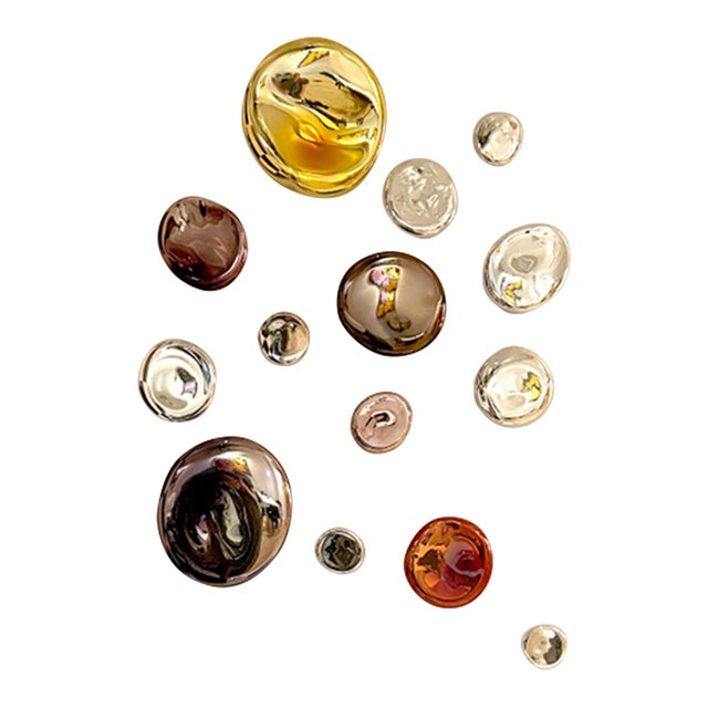 Mercury Drops (Multi) Blown Glass Fine Art Installation by Seth Fairweather, 14 Pieces For Sale