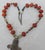 Assembled Middle-Eastern design necklace with amber and glass beads. A Coptic/Ethiopian cross drop. The cross is low-grade...