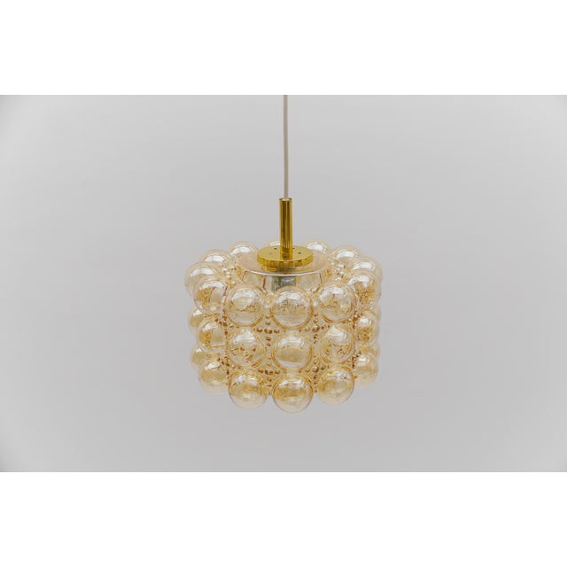 Amber Bubble Glass Hanging Lamp by Helena Tynell for Limburg, Germany, 1960s For Sale - Image 9 of 12