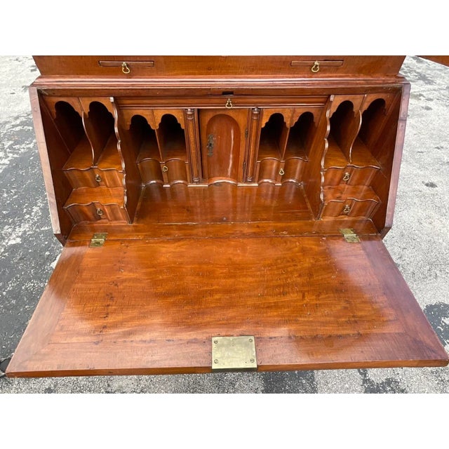 Wood Mid 20th Century Vintage Regency Mahogany Secretary Desk For Sale - Image 7 of 7