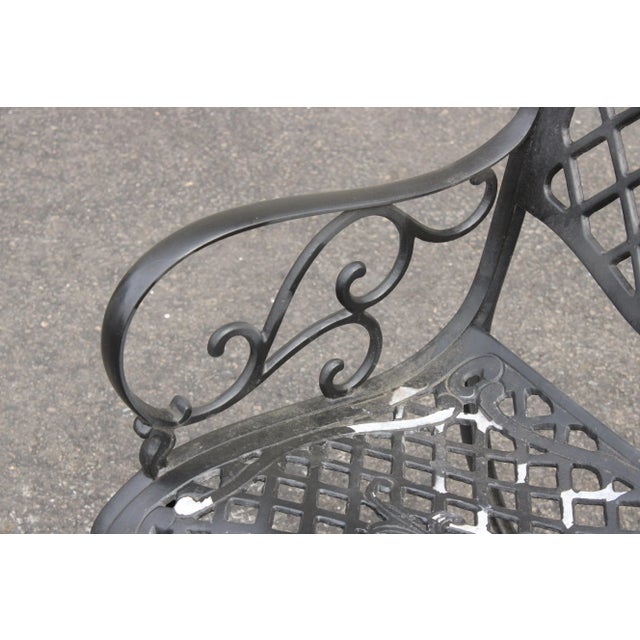 Metal Late 20th Century Cast Aluminum Outdoor Patio Seating Set - 3 Pieces For Sale - Image 7 of 13