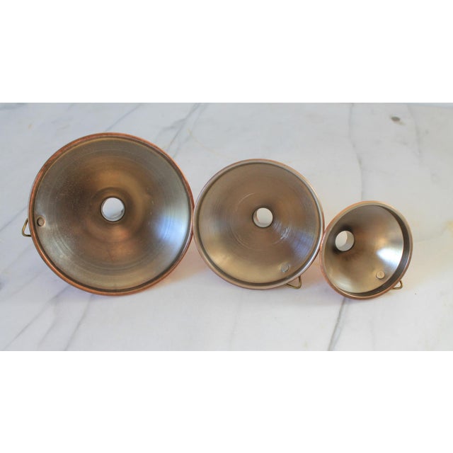 Copper Vintage Copper Funnels S/3 For Sale - Image 8 of 9