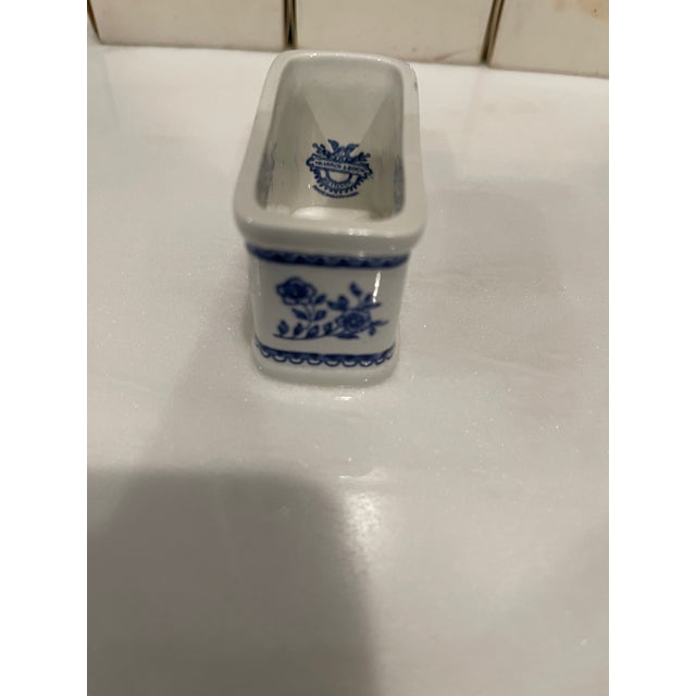 1970s 1970s Villeroy and Boch French Country Blue and White Porcelain Napkin Rings - Set of 9 For Sale - Image 5 of 6