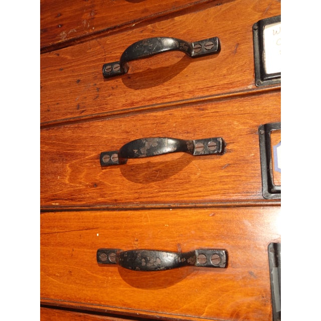 Antique 79" English Notary 18 Drawers File Cabinet For Sale - Image 9 of 12