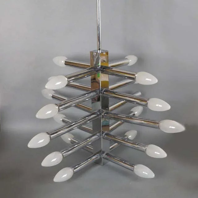 Chrome Plating and Metal Ceiling Lamp, 1960s For Sale - Image 9 of 9
