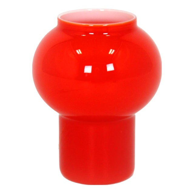Vintage Red Glass Table Lamp attributed to Štěpán Tabery, Former Czechoslovakia, 1970s For Sale