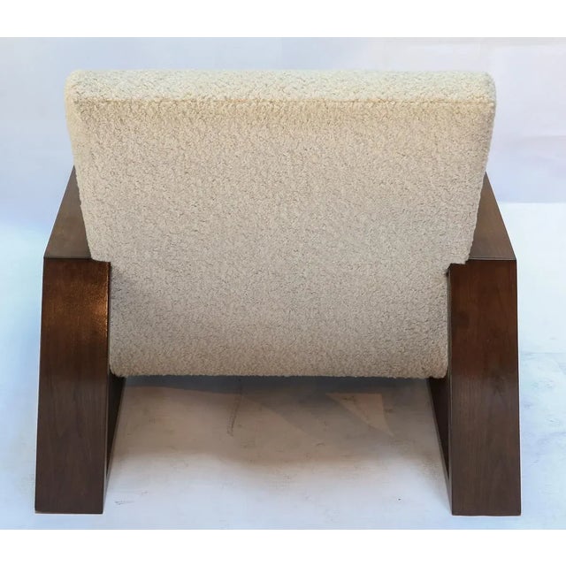 Not Yet Made - Made To Order Custom Walnut Mid-Century Style Armchairs in Beige Boucle - a Pair For Sale - Image 5 of 10