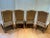 Kreiss Rousseau Dining Side Chairs-Upholstered w/Suede Backs, 3.5 yards w/strip nail heads, Finish is Monarch, set of (4)...