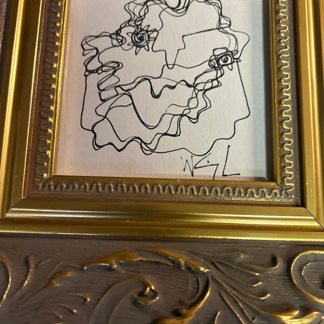 2020s Two Contemporary Original Wayne Cunningham Abstract Pen and Ink Drawings - Set of Two For Sale - Image 5 of 7