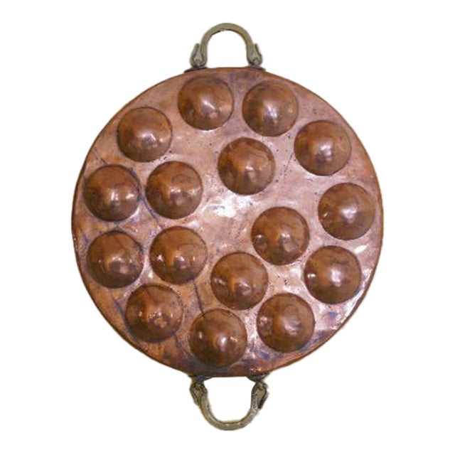 Oversized Vintage French Country Copper Egg Poacher Mold Wall Decor For Sale