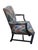 All Measurements can be found under the Dimensions Tab Vintage Federal Arm Chair featuring a Schumacher Flame Stitch...
