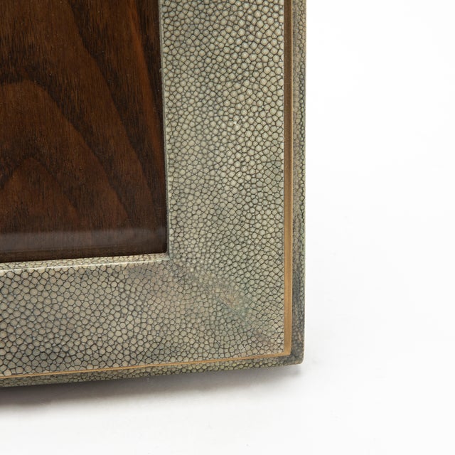 Gray Picture Frame 5x7” in Grey Shagreen With Brass Indentation by R&y Augousti For Sale - Image 8 of 8