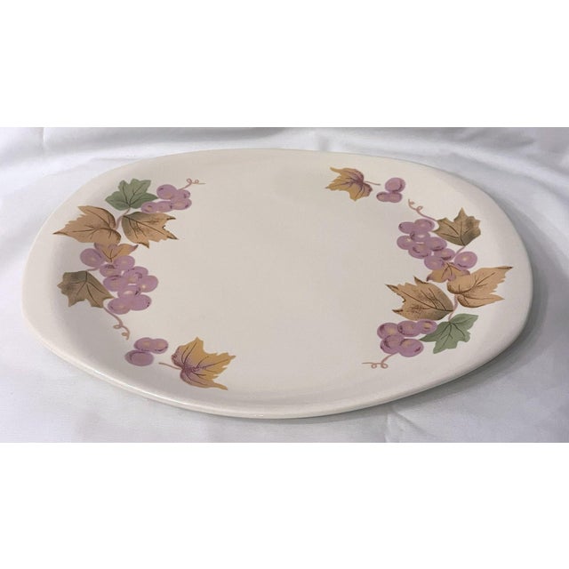 Pretty Iroquois Pottery serving platter in the "Impromptu" pattern, designed by Ben Seibel in the 1950's. Grape and vine...