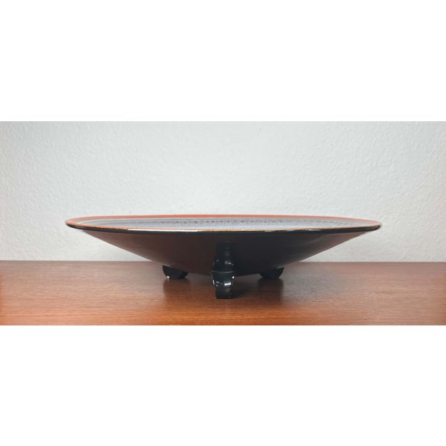Large Art Deco German Ceramic Tripod Bowl from Karlsruher Majolika, 1940s For Sale - Image 10 of 18
