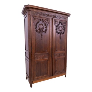 Large Antique Mid-19th Century Wardrobe, France For Sale