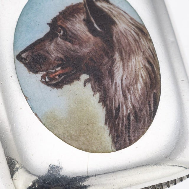 Metal Antique 20th Century Edwardian Silver Vesta Case with Enamel Detailing, 1903 For Sale - Image 7 of 12
