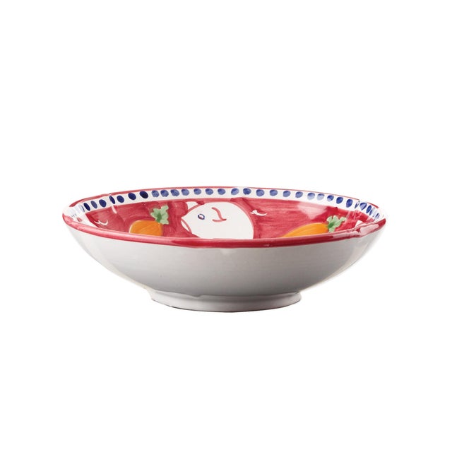 Red VIETRI Campagna Porco Pig Coupe Pasta Bowl For Sale - Image 8 of 8