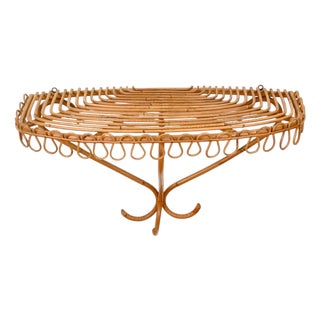 Large Wall Shelf in Rattan and Bamboo by Franco Albini, Italy, 1960 For Sale