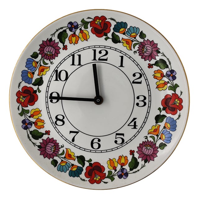 Vintage Hungarian Wall Clock, 1970s For Sale