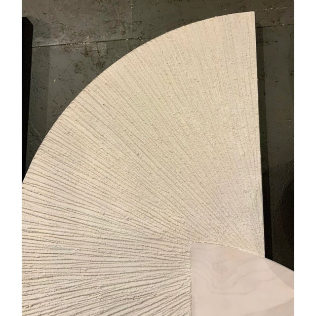 Mid-Century Modern Light Beige Finished Carved Wood Wall Sculpture For Sale - Image 3 of 4