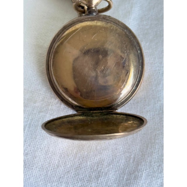 Gold Late Victorian Gold Filled Guard Chain With Illinois Hunter Case Pocket Watch, C. 1890–1900 For Sale - Image 8 of 14