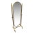 Vintage Hollywood Regency Brass Cheval Floor Mirror – Oval Adjustable Full-Length Standing Mirror For Sale