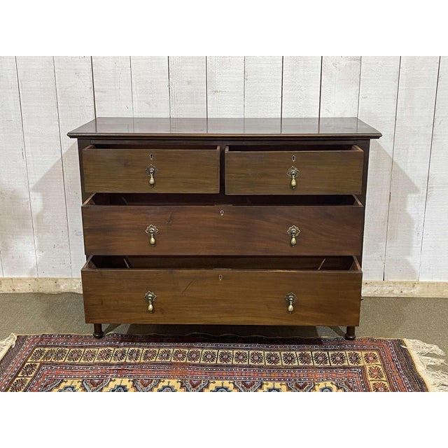 Wood English Mahogany Chest of Drawers, 1930s For Sale - Image 7 of 15