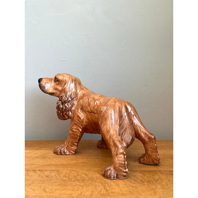 This charming vintage Italian ceramic Spaniel is a superb example of mid-century animalier sculpture. Hand-crafted with...