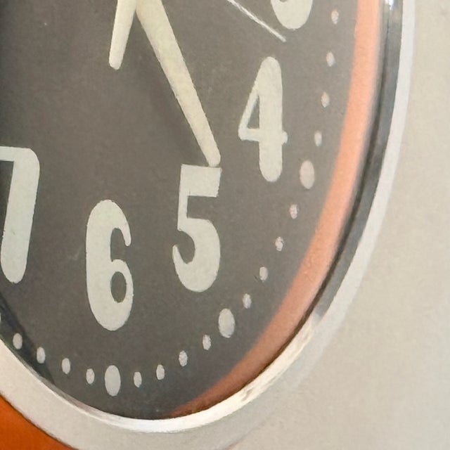 Black Space Age Orange Wall Clock by Milvox, 1970s For Sale - Image 8 of 13