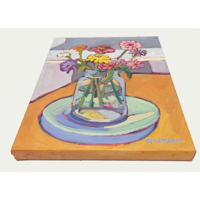 Midweek Harvest – Bright Contemporary Floral Oil Painting For Sale - Image 4 of 8