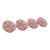 Early 20th CenturyPink Depression Glass Drink Coasters 4pc Set With Raised Wheel Star Design For Sale