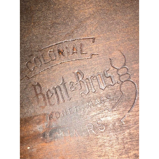 Antique Early 20th Century Bent & Bros. Colonial Maple Rocking Chair For Sale - Image 11 of 12