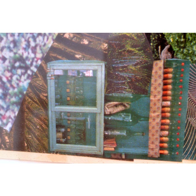 Bill Allan, Abstract Artwork in Tones of Green, 1990s, Collage For Sale - Image 6 of 8