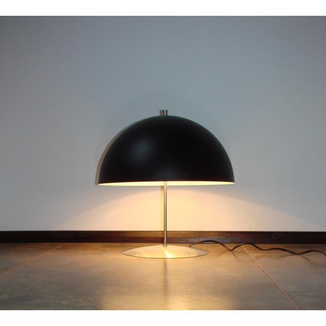 Modern Metal Table Lamp with Black Shade, 1980s, in Very Good conditions. Designed 1980 to 1989 European Plug (up to...