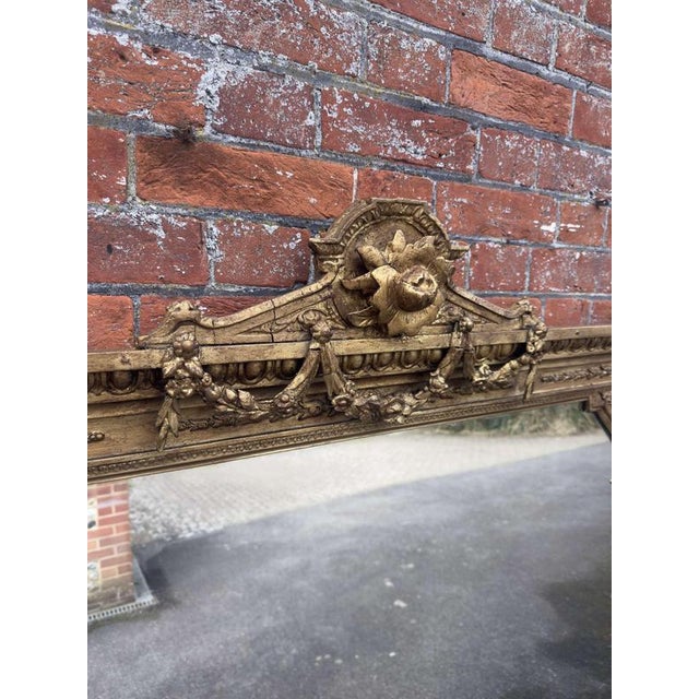 W: 146cm (57.5")h: 160cm (63")d: 6cm (2.4") a spectacular large antique english 19th century carved wood & gesso gilt...