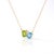 Cool Symmetry in Motion: Peridot and Swiss Blue Topaz asymmetrical Pendant with Diamond Accents Make a fresh and modern...