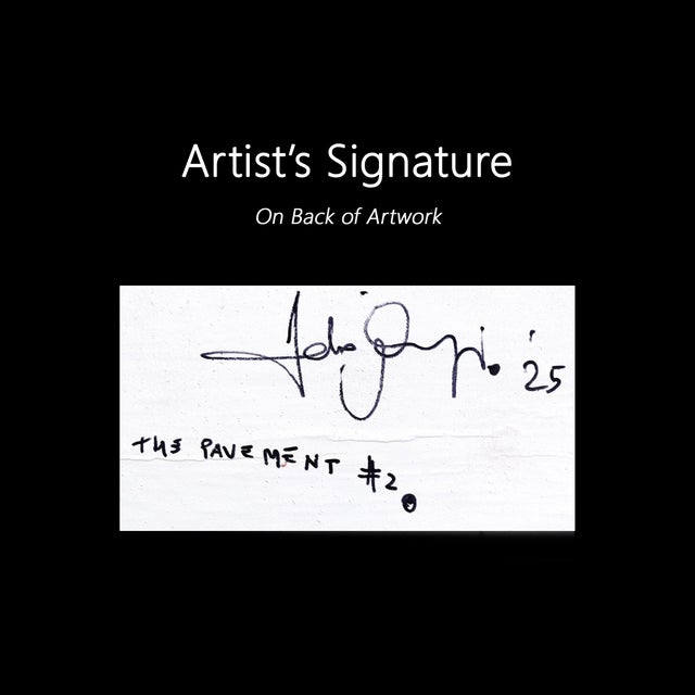 The Pavement #2 - Colorful Quirky Urban Figurative Mixed Media Original Artwork by Fabio Coruzzi For Sale - Image 9 of 9