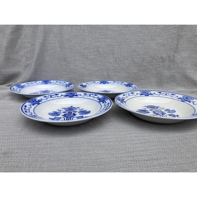 Antique Villroy & Boch Dresden Blue White Bowl Set of 7 For Sale - Image 11 of 12