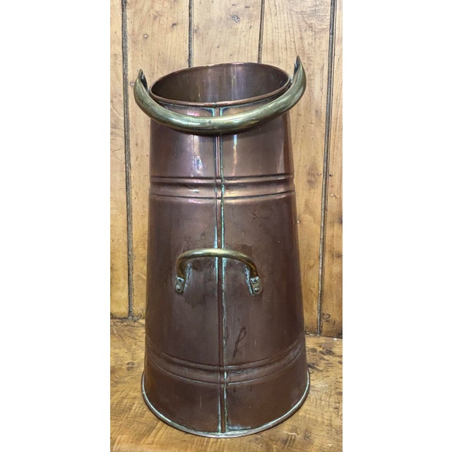 Antique English Copper and Brass Coal Scuttle For Sale - Image 10 of 11