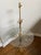 Vintage Hollywood Regency Gilt Metal Wheat Sheaf Floor Lamp & Glass Top Side Table For Sale - Image 4 of 5
